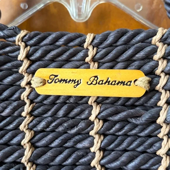 Tommy Bahama Brown and Beige Rope Tote - Picture 2 of 7